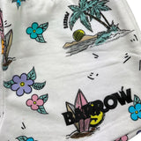 Barrow Kids Completo T-Shirt-Short Tinta Unita Con Stampe In Contrasto Bianco Per Bambina