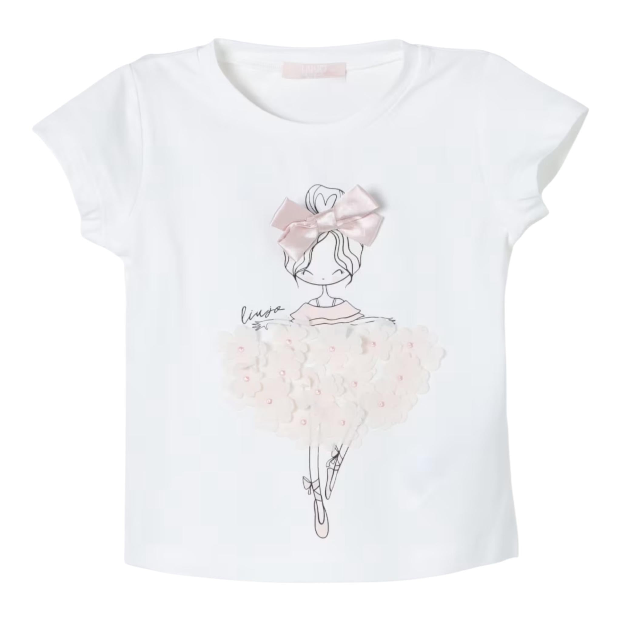 Liu Jo T-Shirt Girocollo Tinta Unita con Stampa per Neonata KA496 PANNA LIU JO 