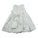 Pure Firenze Abito Giromanica Tinta Unita con Ricamii per Neonata PC01244 BIANCO PURE FIRENZE 