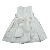 Pure Firenze Abito Giromanica Tinta Unita con Ricamii per Neonata PC01244 BIANCO PURE FIRENZE 