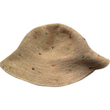 Saint Barth Cappello In Paglia Tinta Unita con Ricami per Bambina RAFFIA BEIGE SAINT BARTH 