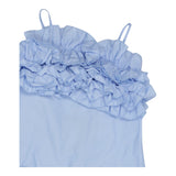 Miss Blumarine Abiti Bretelline Tinta Unita Con Stampa Logo Azzurro Per Neonata