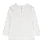 Monnalisa Shirt Girocollo Tinta Unita con Applicazioni per Neonata 39D601 BIANCO MONNALISA 