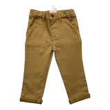 Carre'Ment Beau Pantalone Tinta Unita Con Girovita Regolabile Beige Per Neonato