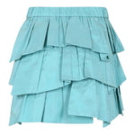 DOU DOU gonna tinta unita con balze ed elastico in vita Azzurro per Bambina DV7A91X AZZURRO DOU DOU 