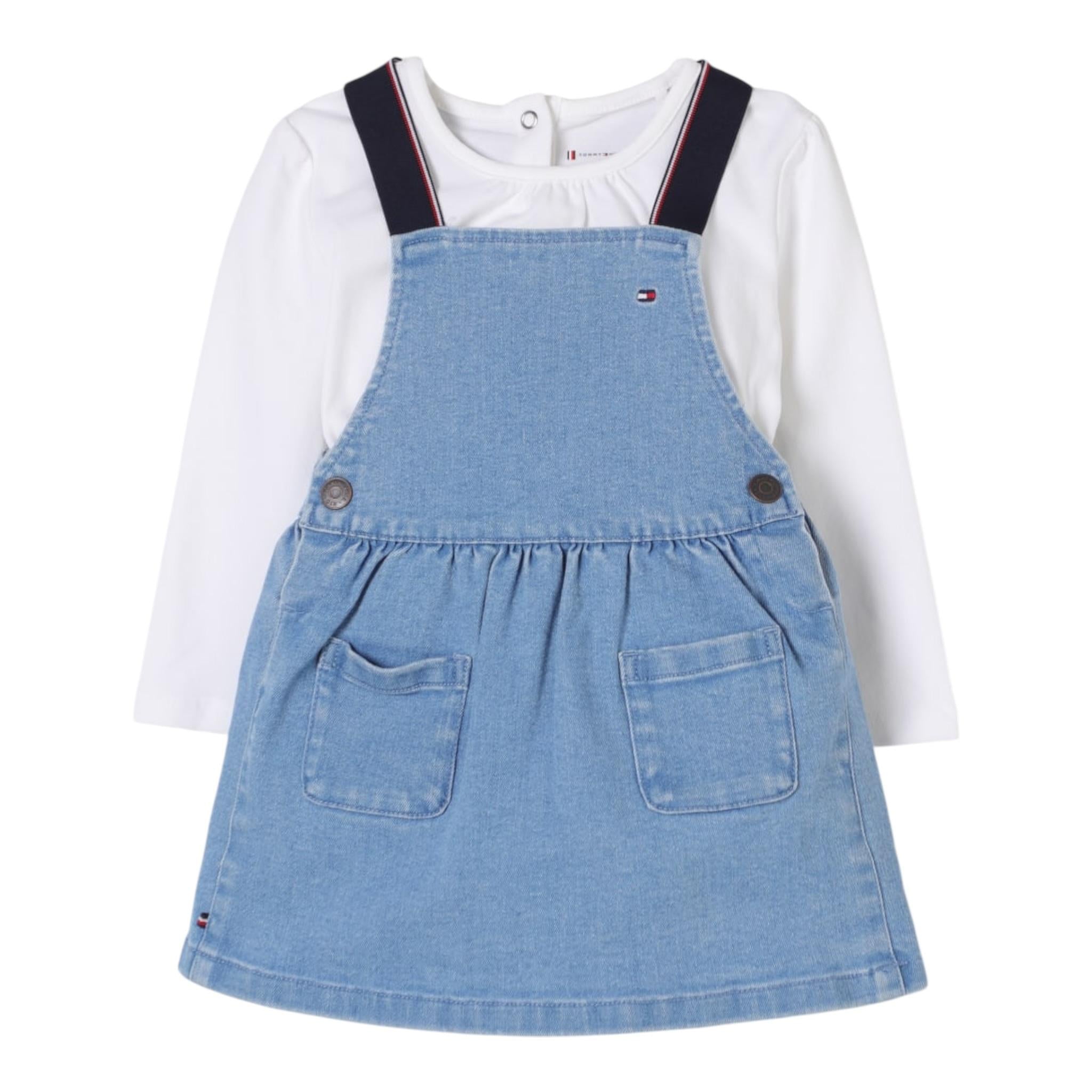 Tommy Hilfiger Completo 2 Pezzi Shirt-Abito per Neonata KN0KN01977 AZZURRO TOMMY HILFIGER 