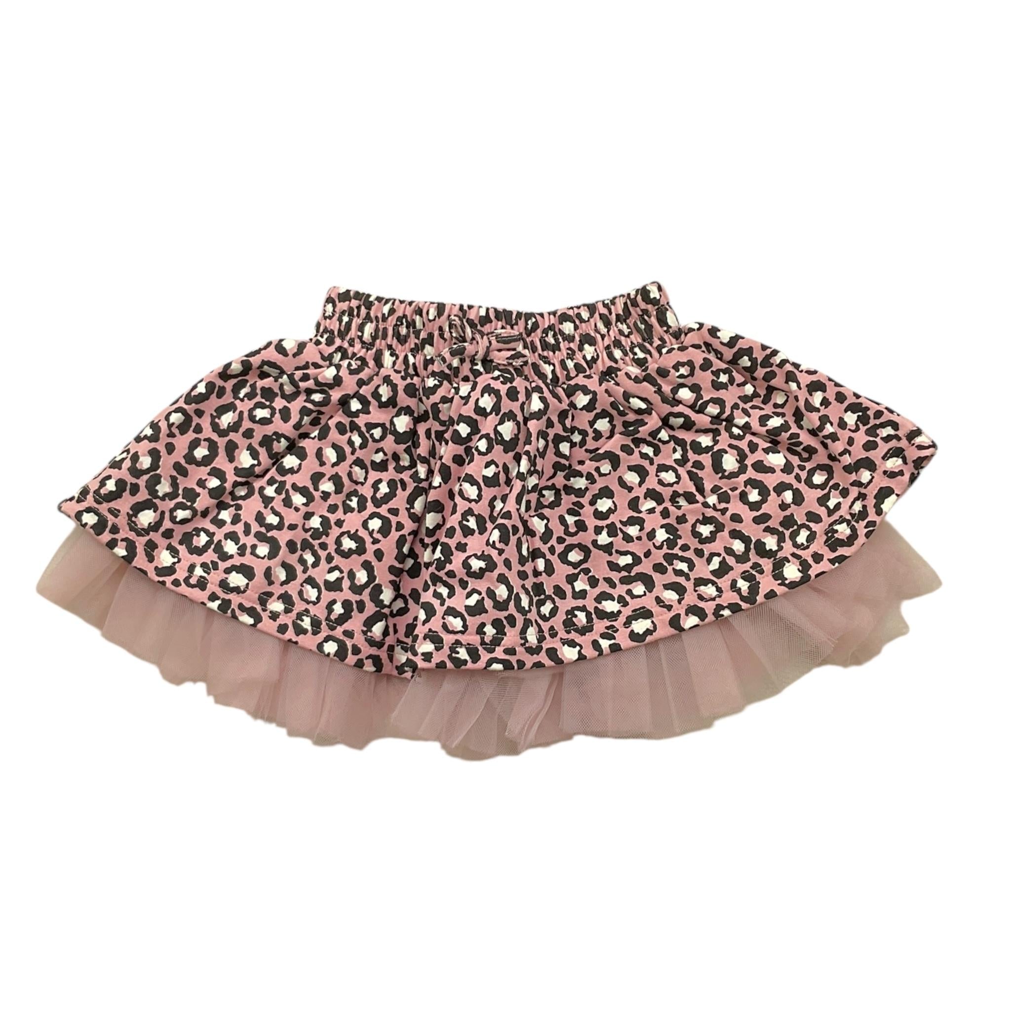 Y-CLU gonna tinta unita con fantasia maculata Rosa per Neonata YN20773 ROSA Y-CLU 