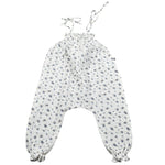 Petit Indi Tuta Intera Tinta Unita con Stampa Fiori per Neonata SS25B1235 BIANCO PETIT INDI 