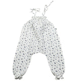 Petit Indi Tuta Intera Tinta Unita con Stampa Fiori per Neonata SS25B1235 BIANCO PETIT INDI 