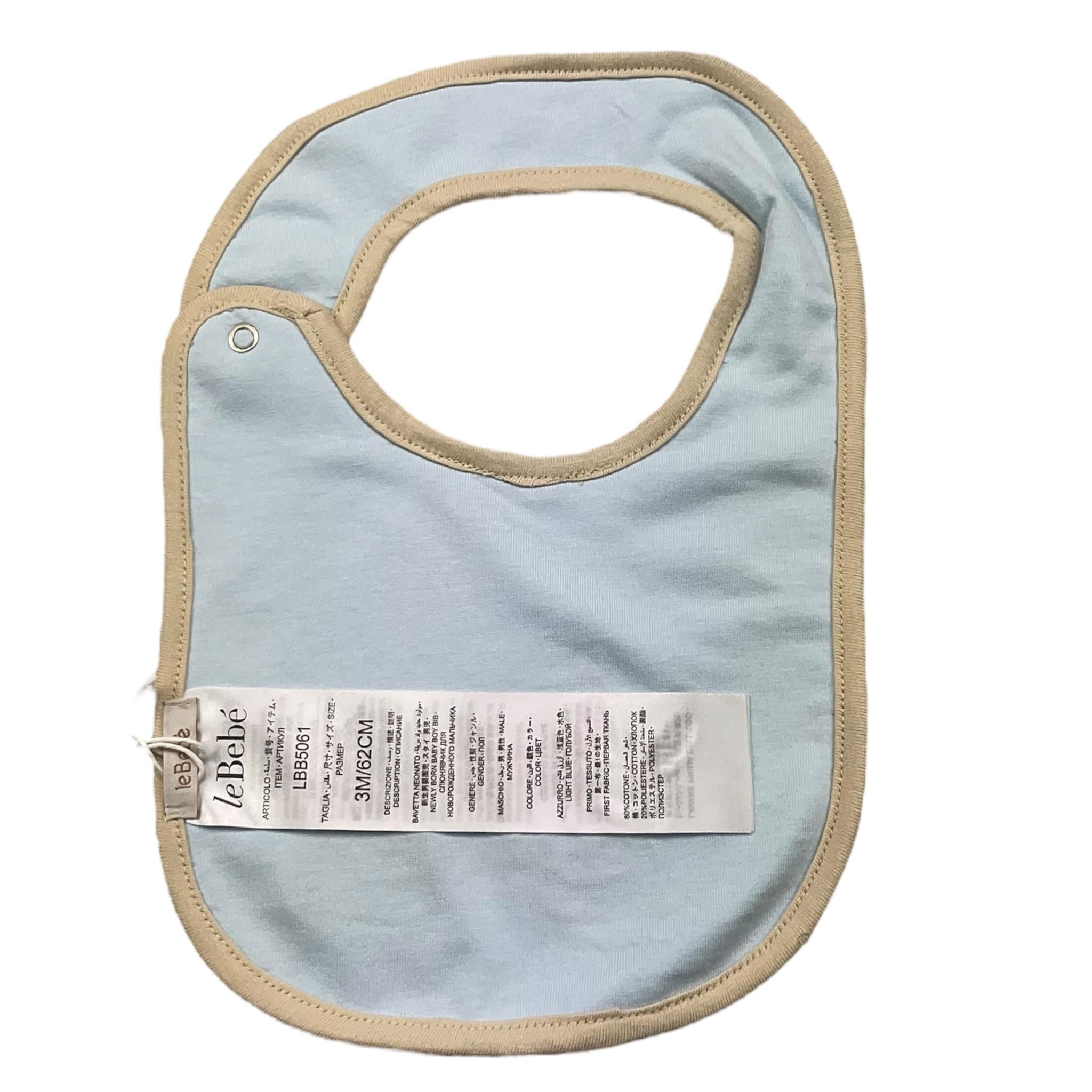 LE BEBE' bavetta tinta ujnita con ricami in contrasto Azzurro per Neonato LBB5061 AZZURRO LE BEBE' 