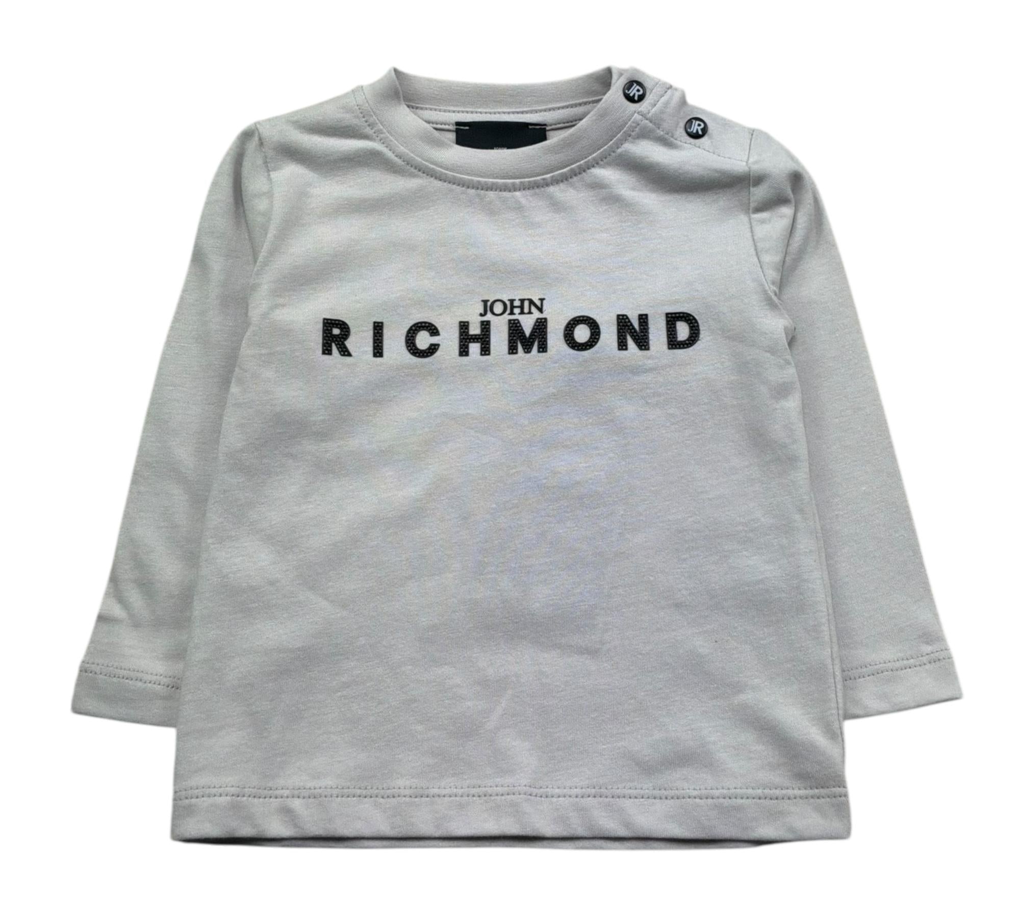 John Richmond Shirt Girocollo Tinta Unita con Logo per Neonato RIP26009TS GRIGIO JOHN RICHMOND 