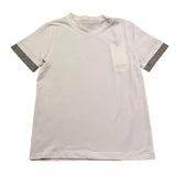 @Madilly T-Shirt Girocollo Tinta Unita con Profili Maniche In Contrasto per Bambino BOY BIANCO @MADILLY 