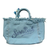 Saint Barth Borsa Tinta Unita con Brillantini per Bambina 00404L AZZURRO SAINT BARTH 