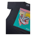 RESELL APPAREL t-shirt girocollo tinta unita cn stampa Nero per Bambino KTBK NERO RESELL APPAREL 