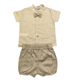 Calamaro Completo 2 Pezzi Camicia-Bermuda Beige Per Bambino