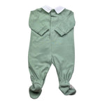 Isabel & Martinez Tutina Manical Unga Tinta Unita con Colletto per Neonato IM25N471 VERDE ISABEL & MARTINEZ 