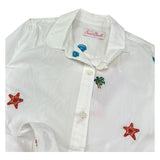 Saint Barth Abito Manica Lunga Tinta Unita con Ricami per Bambina PHILPA BIANCO SAINT BARTH 