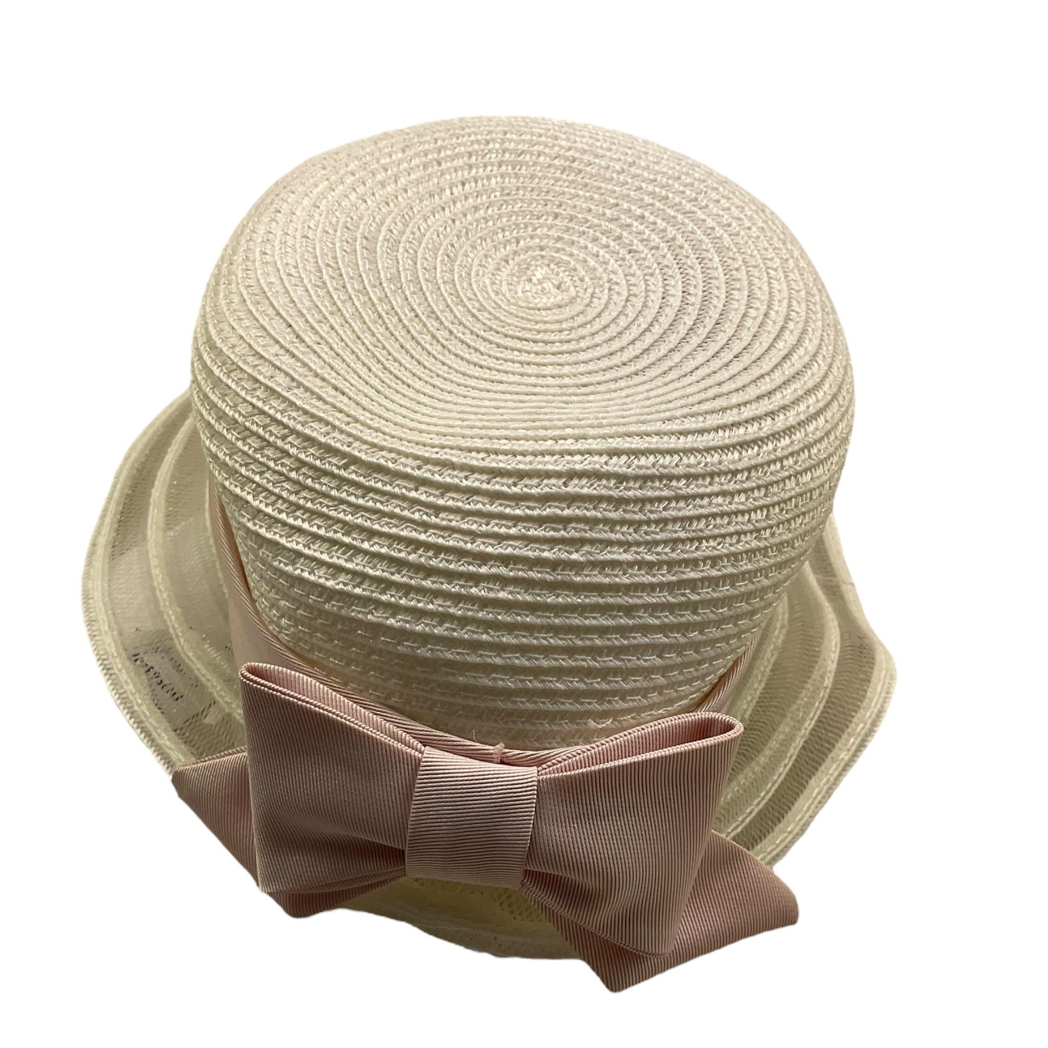 Colori Chiari Cappello In Paglia Tinta Unita con Applicazioni per Neonata FN996340 PANNA COLORI CHIARI 