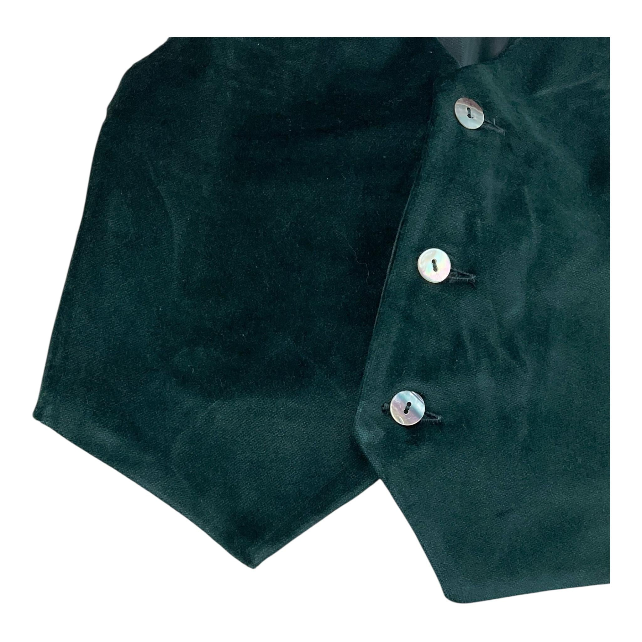 PAIO CRIPPA gilet tinta unita in camoscio Verde per Bambino GILE VERDE PAIO CRIPPA 