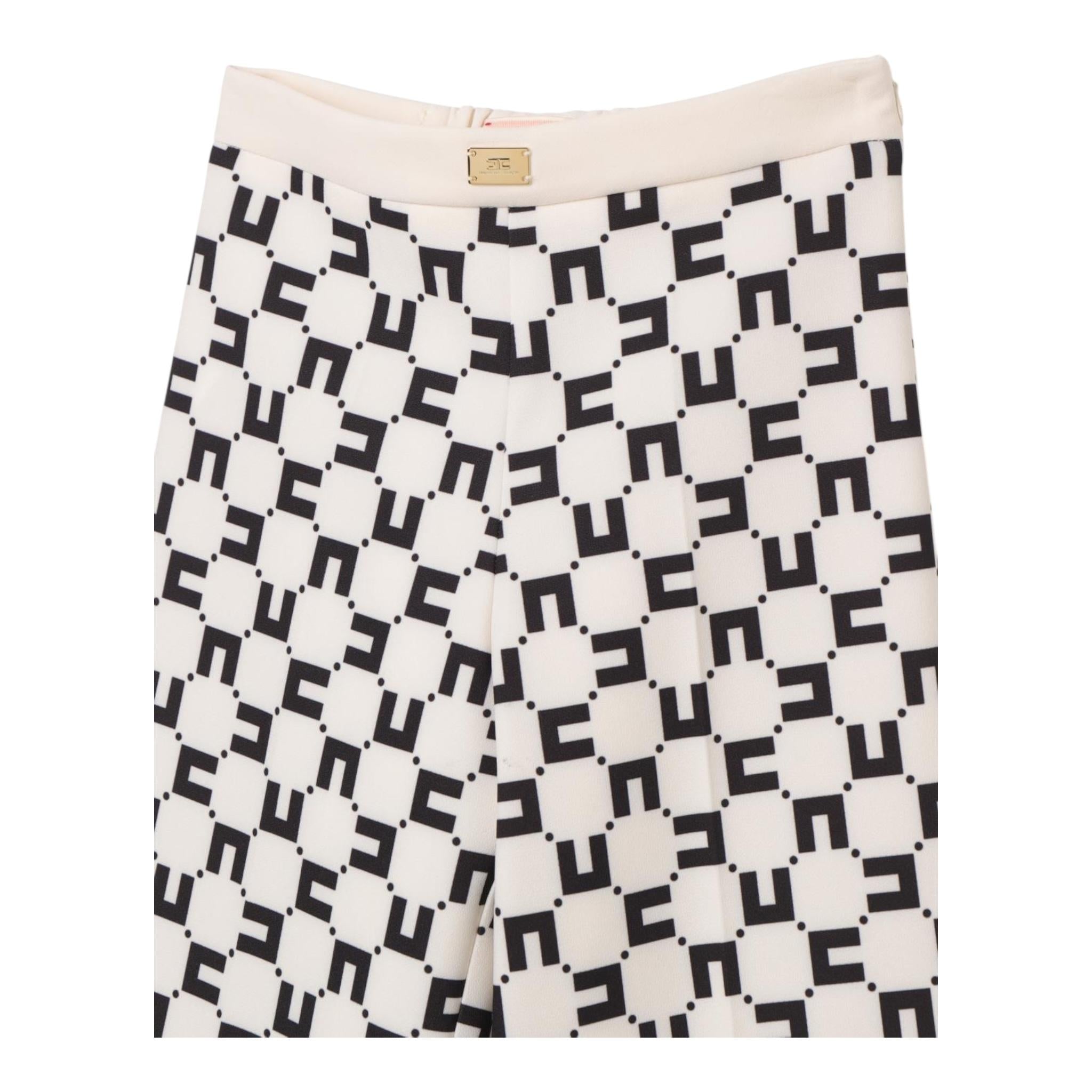 Elisabetta Franchi Pantalone Tinta Unita Modello Palazzo per Bambina EFPA230 PANNA ELISABETTA FRANCHI 