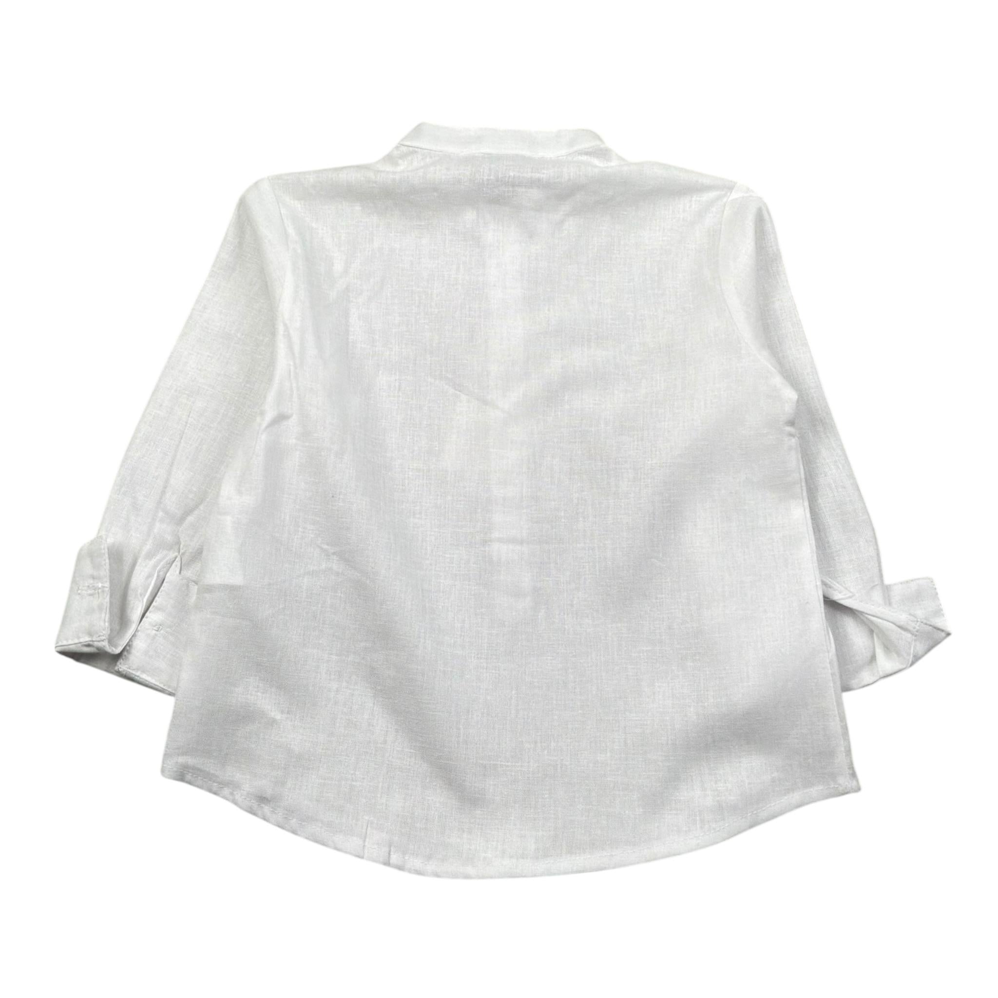 M+E' Camicia Manica Lunga Tinta Unita Collo Coreano per Neonato UEM0507XN PANNA M+E' 