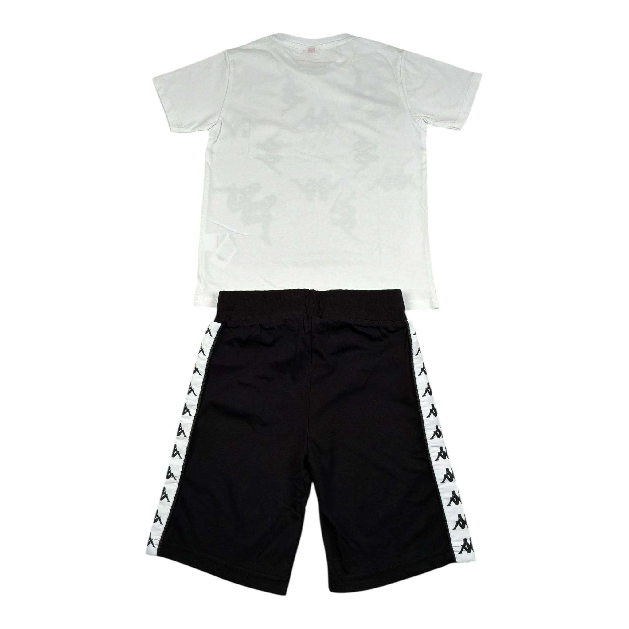 Kappa Completo 2 Pezzi T-Shirt-Bermuda  per Bambino 3746K00045 BIANCO/NERO KAPPA 
