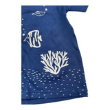 Carre'Ment Beau T-Shirt Girocollo Tinta Unita Con Stampa In Contrasto Blu Per Bambino