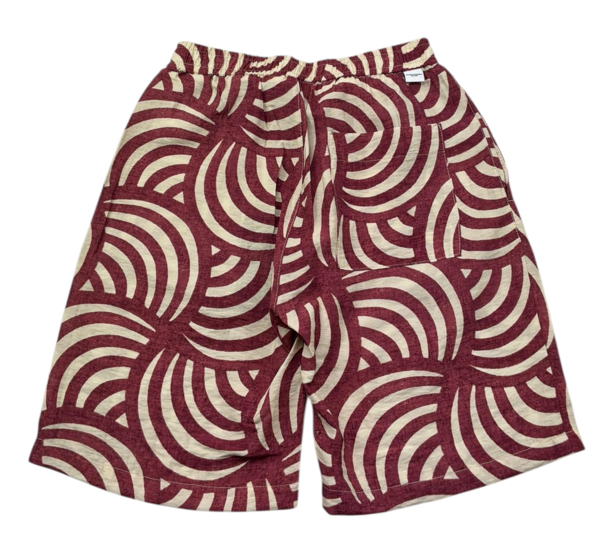 Paolo Pecora Bermuda Stampa Fantasia con Elastico In Vita per Bambino PP4294 BORDEAUX PAOLO PECORA 