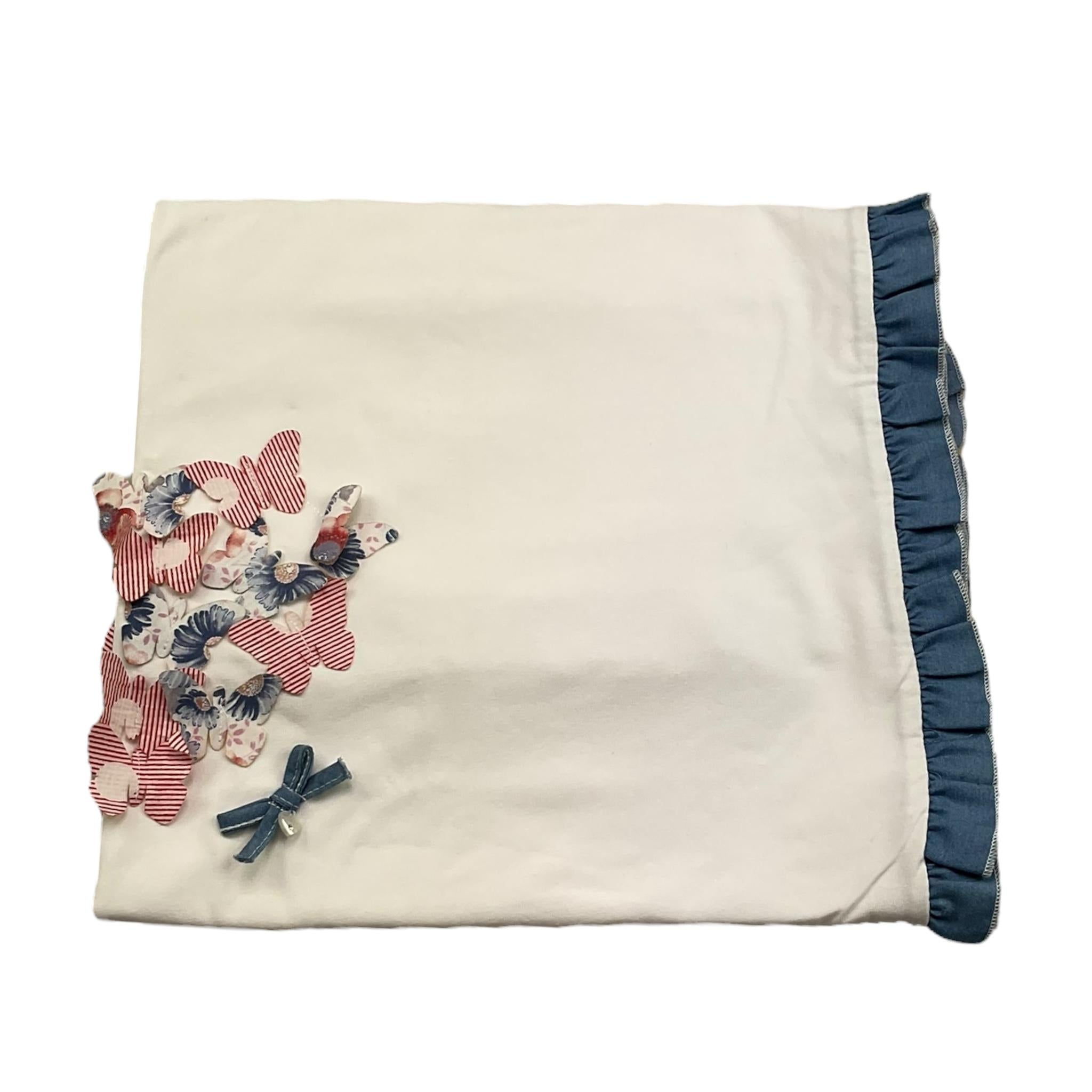 Ninnaoh Coperta Tinta Unita con Applicazioni per Neonata E21COP8 BIANCO NINNAOH 