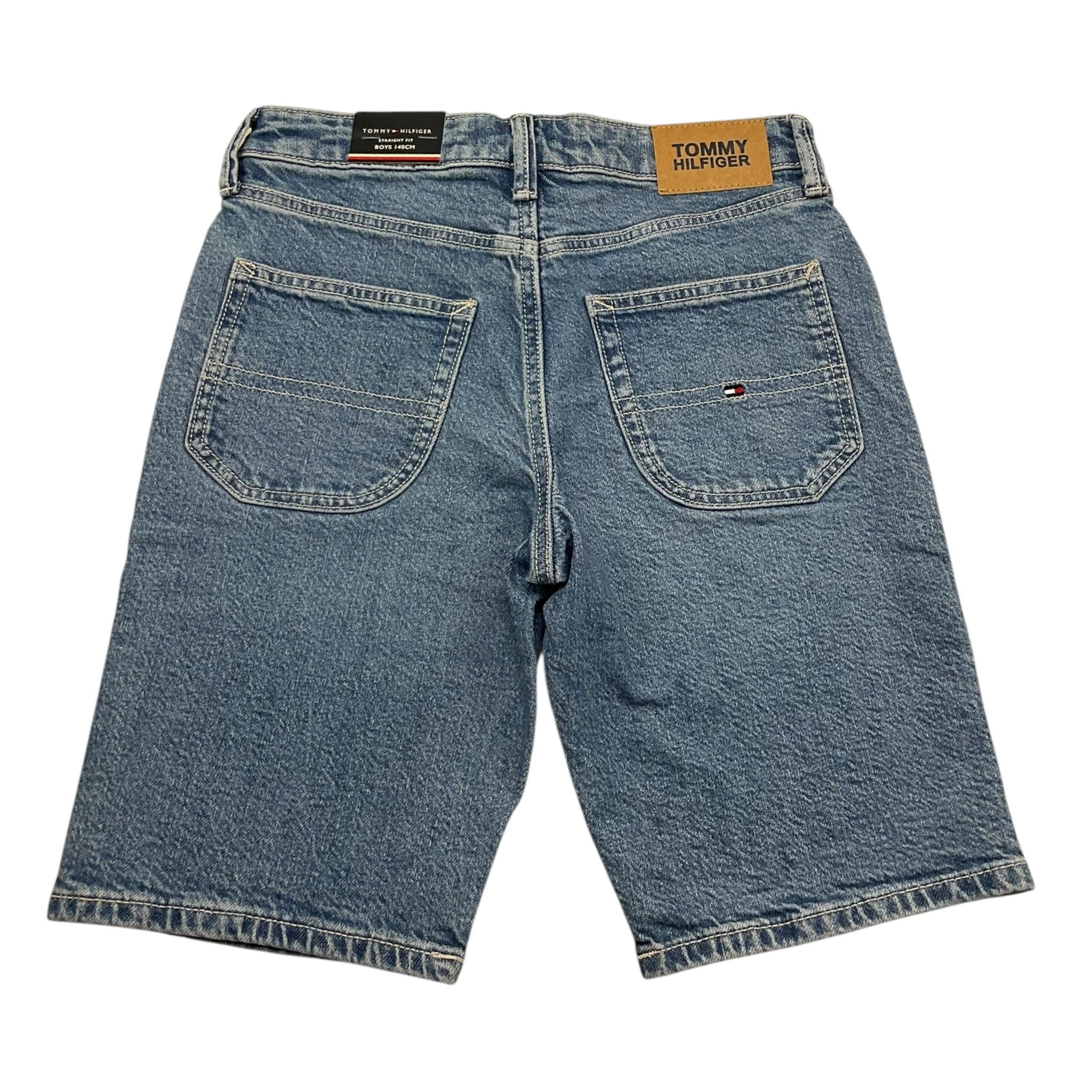 Tommy Hilfiger Bermuda In Denim Tinta Unita per Bambino KB0KB08848 AZZURRO TOMMY HILFIGER 