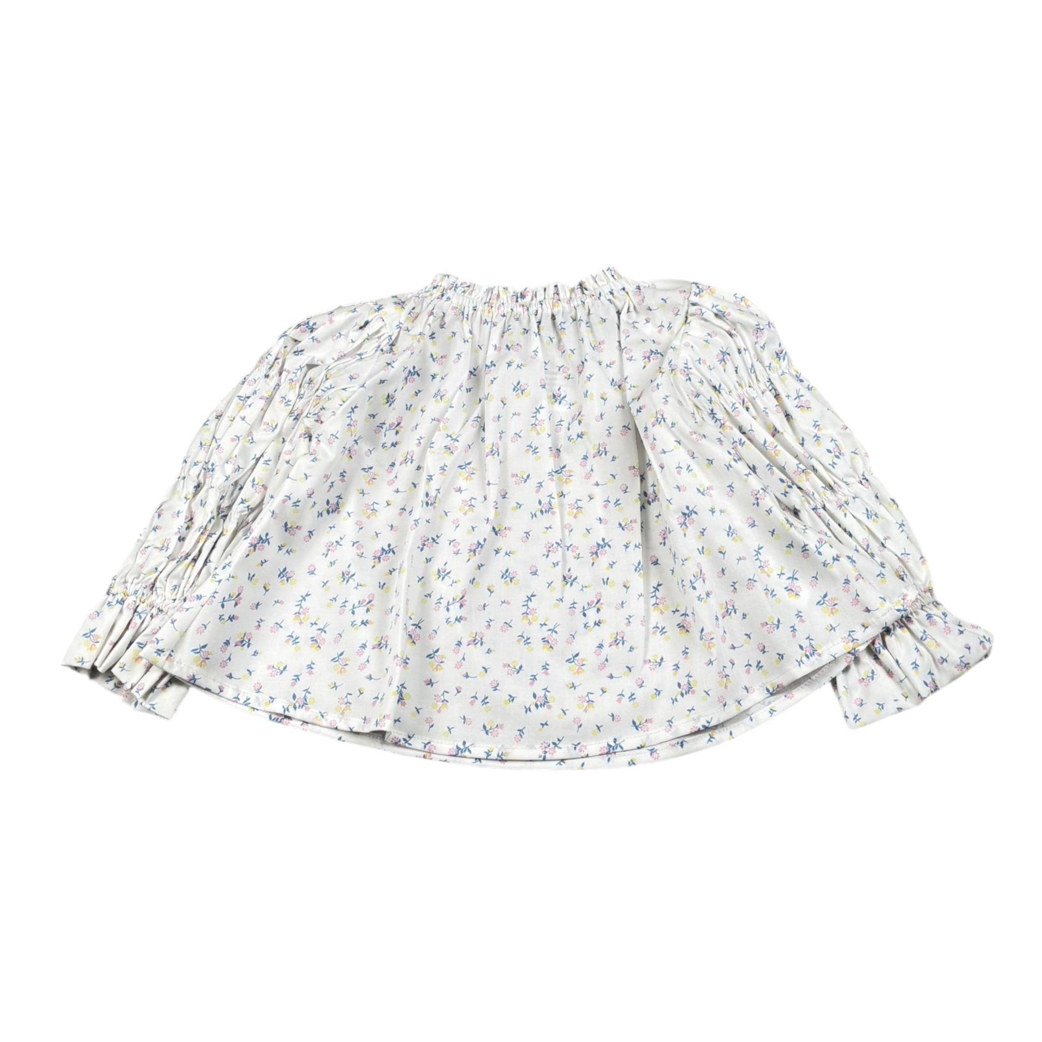 A' La Page Camicia Tinta Unita con Fantasia Fiori per Neonata AL27 BIANCO A' LA PAGE 