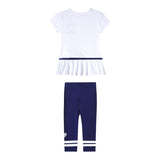 Monnalisa Completo 2 Pezzi T-Shirt-Leggins Bicolore per Bambina 19E500 BIANCO/BLU MONNALISA 