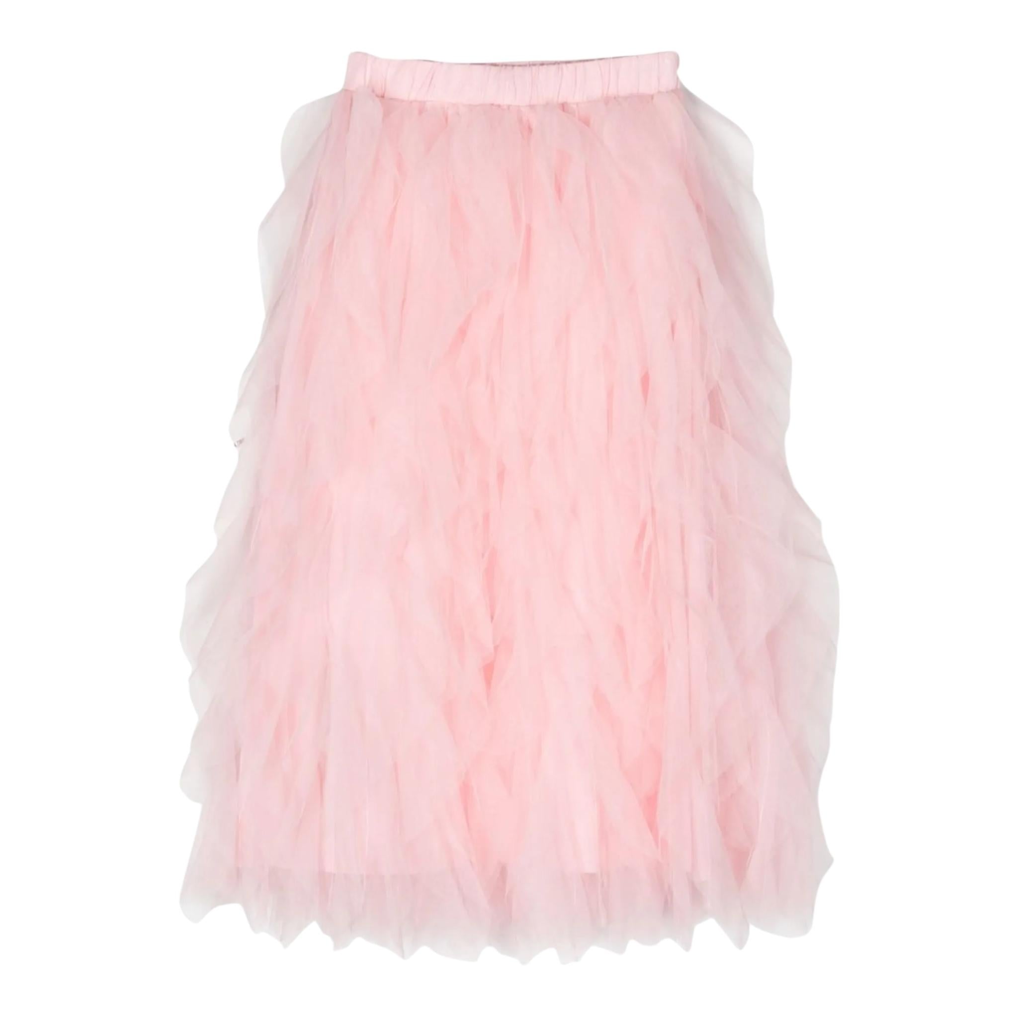 Twinset Gonna Tinta Unita con Tulle per Bambina 231GJ2Q8B ROSA TWINSET 