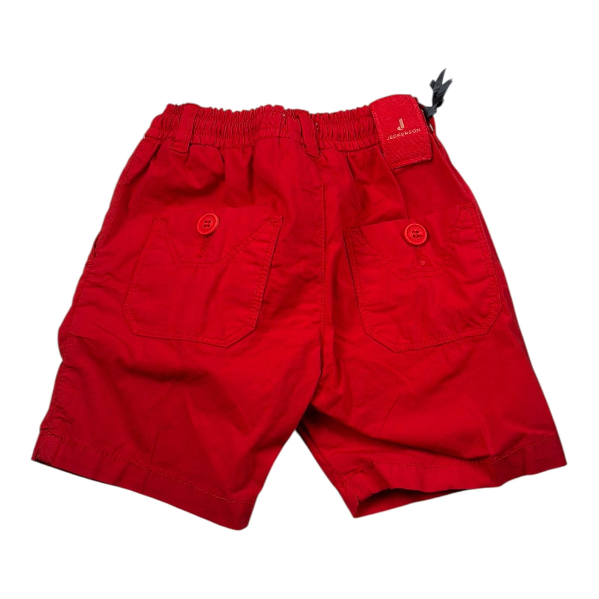 Jeckerson Bermuda Tinta Unita con Elastico In Vita per Neonato JN4021 ROSSO JECKERSON 