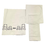 LE BEBE' set 3 pezzi lenzuola tinta unita cn ricami Bianco per Neonato LBB5150 BIANCO LE BEBE' 