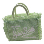 Saint Barth Borsa Tinta Unita con Stampa In Paglia per Bambina VAMI009 VERDE SAINT BARTH 
