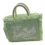 Saint Barth Borsa Tinta Unita con Stampa In Paglia per Bambina VAMI009 VERDE SAINT BARTH 