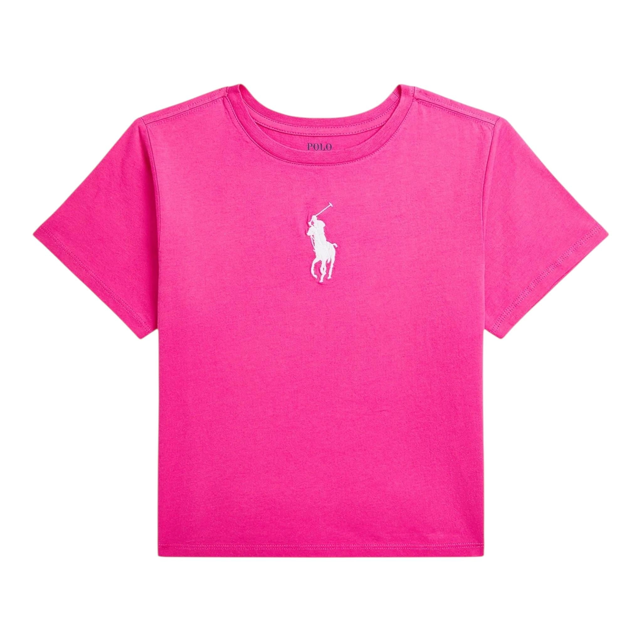 Ralph Lauren T-Shirt Modello Crop Tinta Unita per Bambina 312957340001 FUXIA RALPH LAUREN 