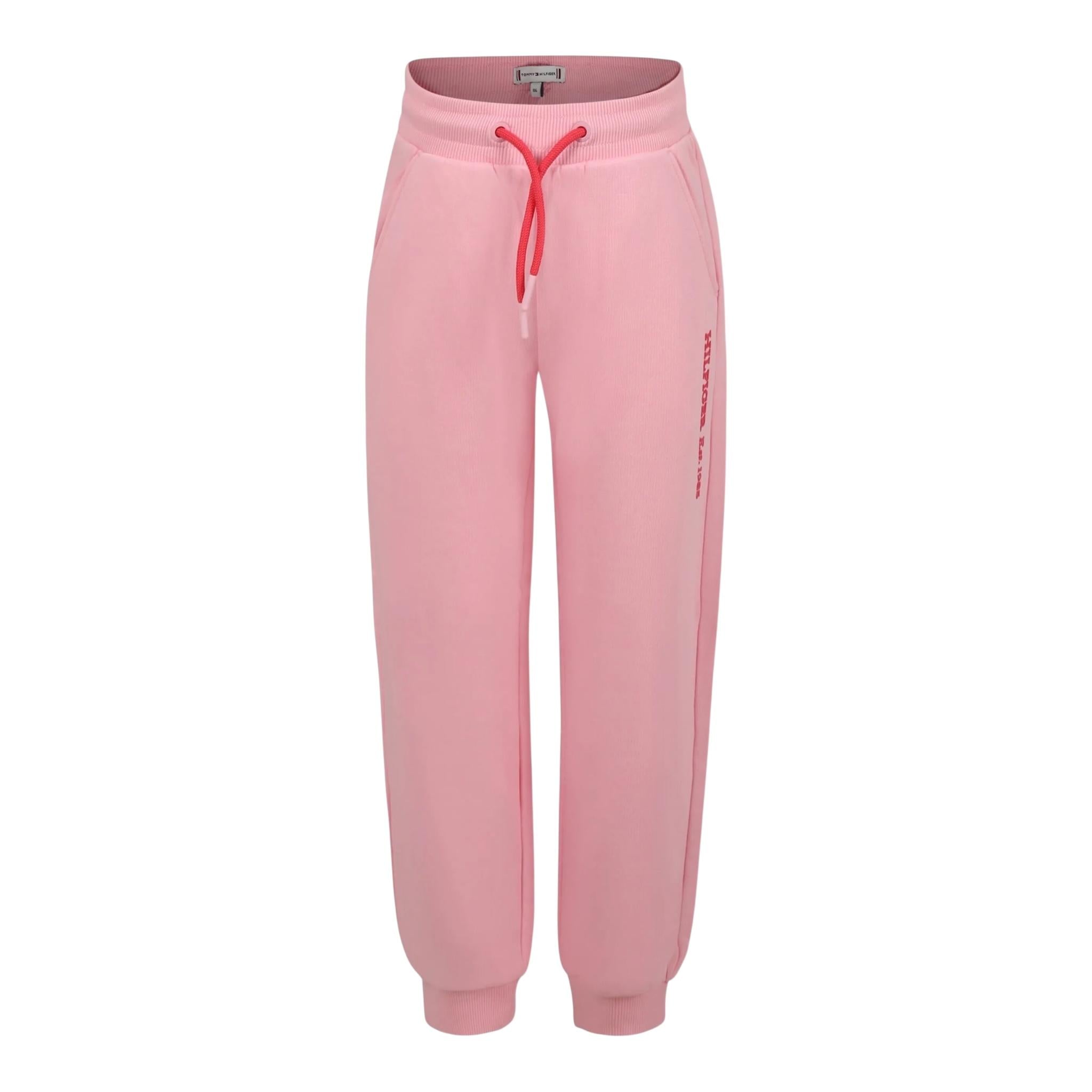 Tommy Hilfiger Pantalone Tuta Tinta Unita con Logo per Bambina KG0KG08325 ROSA TOMMY HILFIGER 