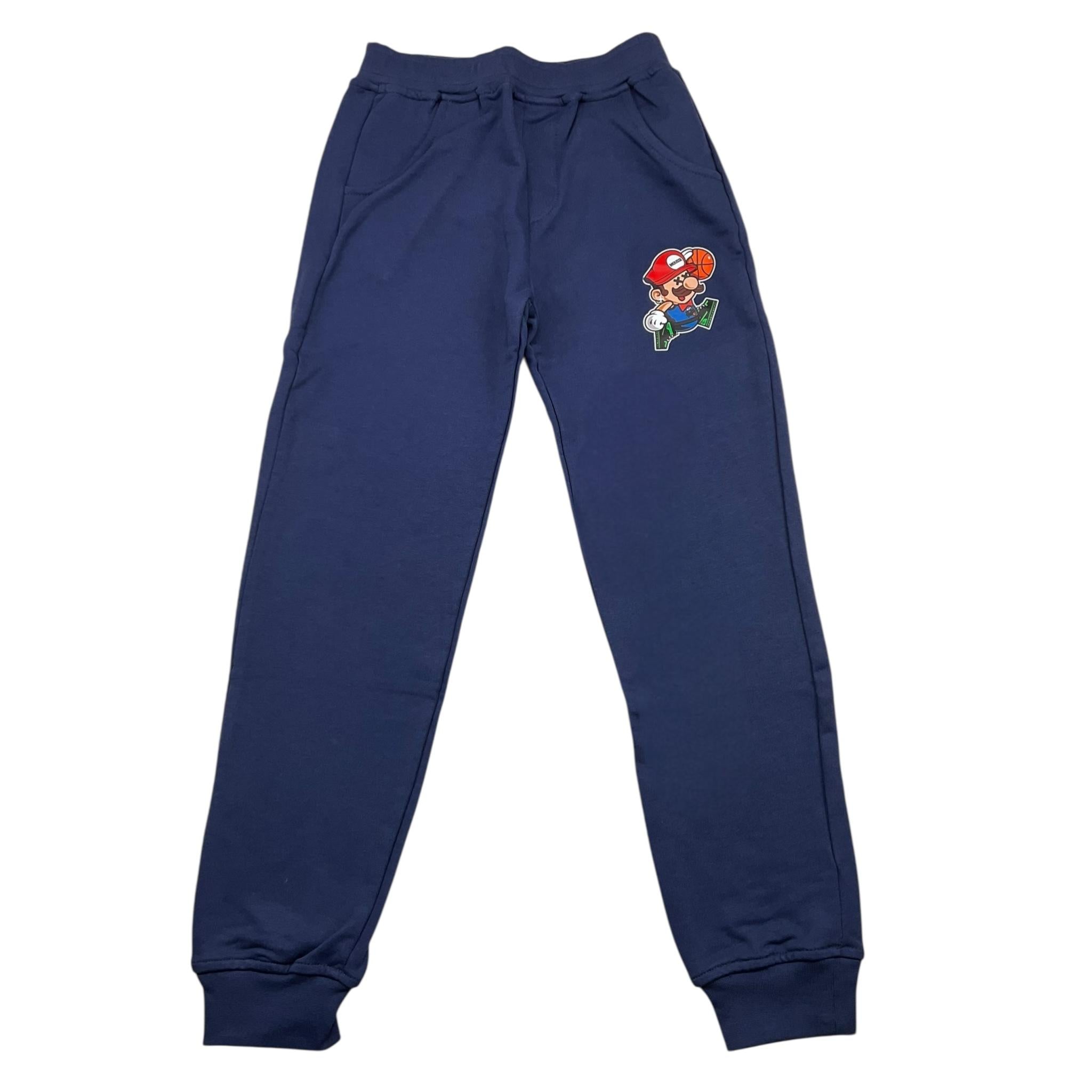 MOUSSE pantalone tuta tinta unita con stampe mario Blu per Neonato HKPG368N BLU MOUSSE 