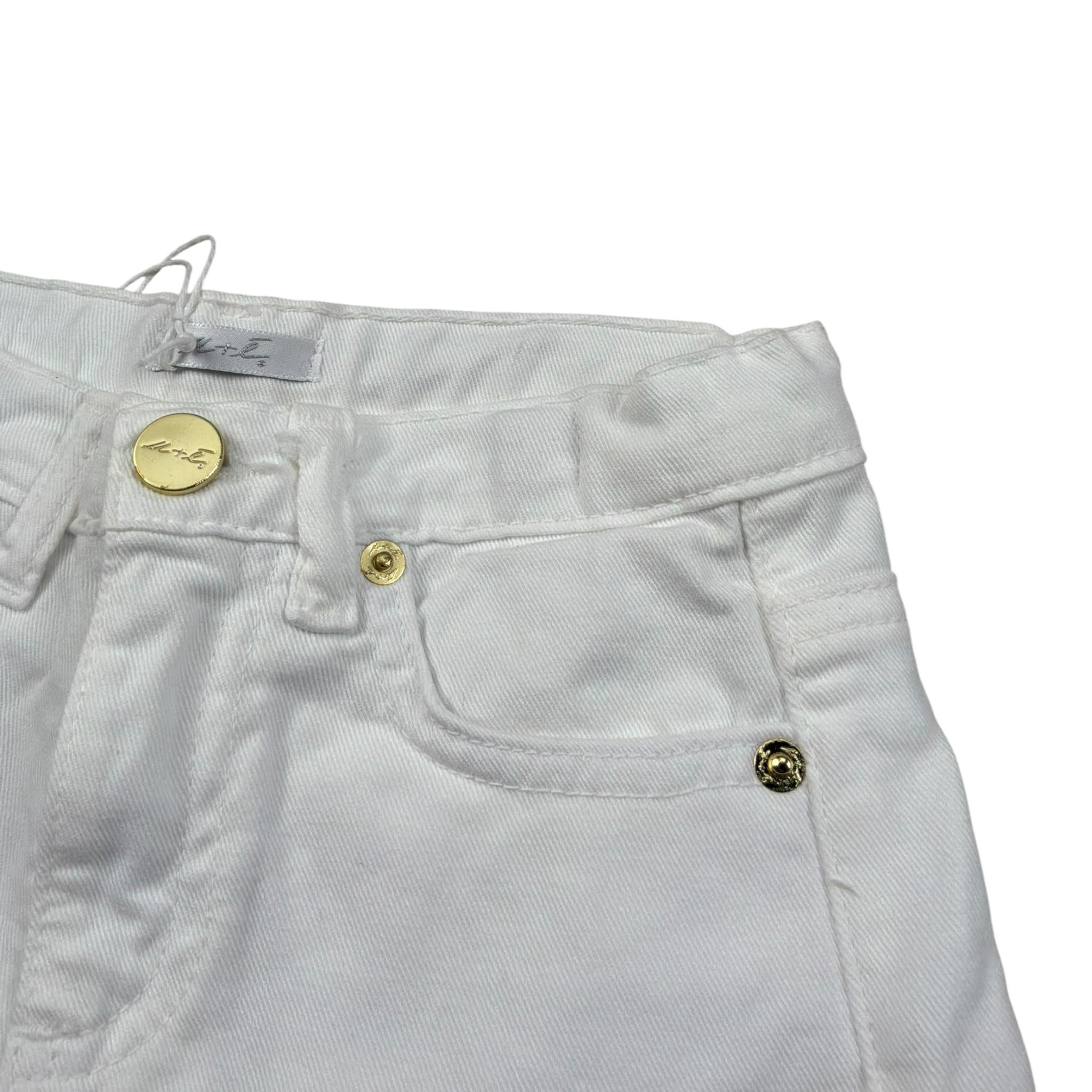 M+E' Short In Denim tinta unita con Girovita Regolabile Bianco per Bambina UE1704JX BIANCO M+E' 