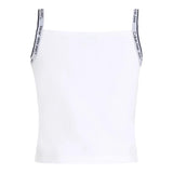 Calvin Klein Canotta Tinta Unita con Logo per Bambina IG0IG02436 BIANCO CALVIN KLEIN 