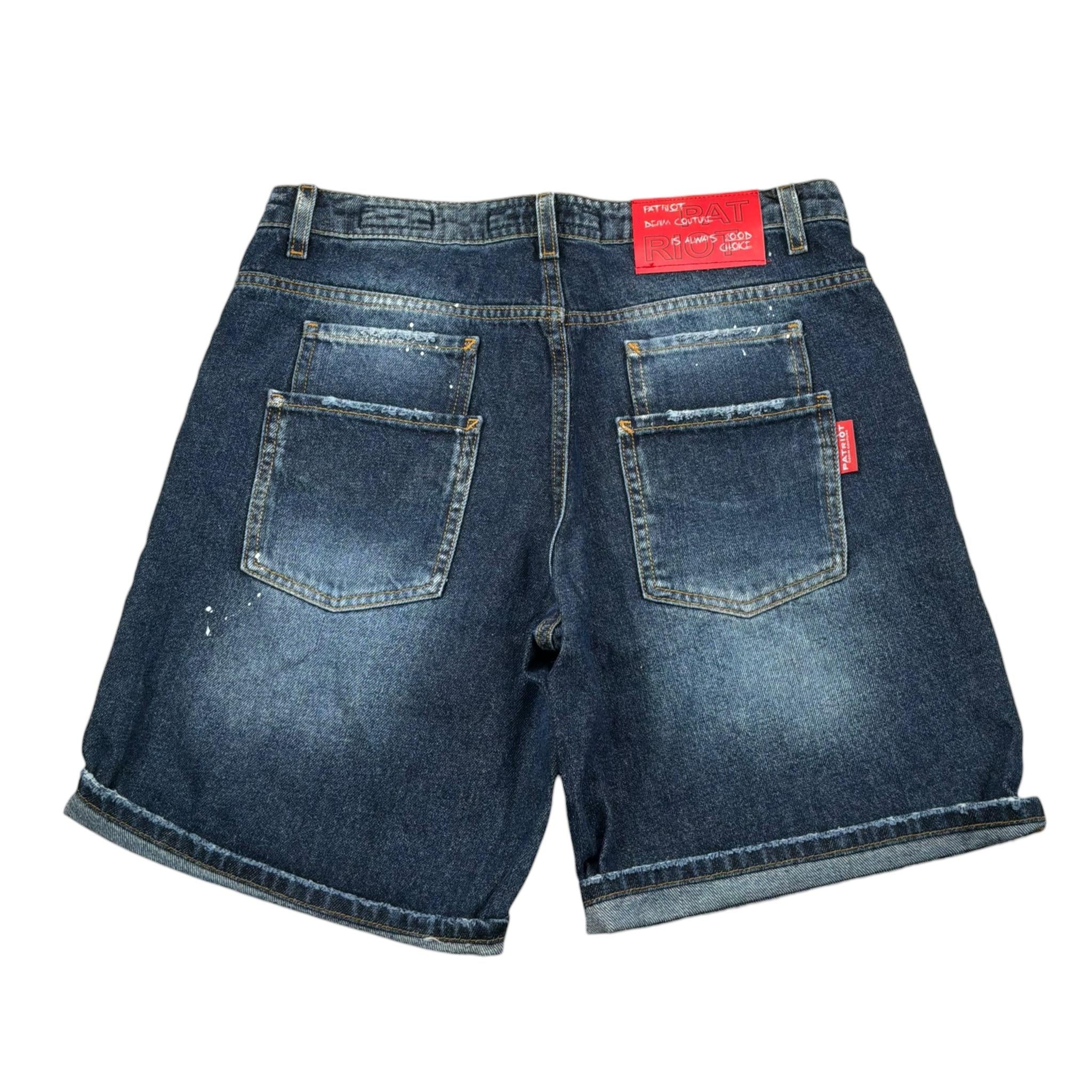 Patriot Bermuda In Denim Tinta Unita con Strappi per Bambino PCK42 BLU PATRIOT 