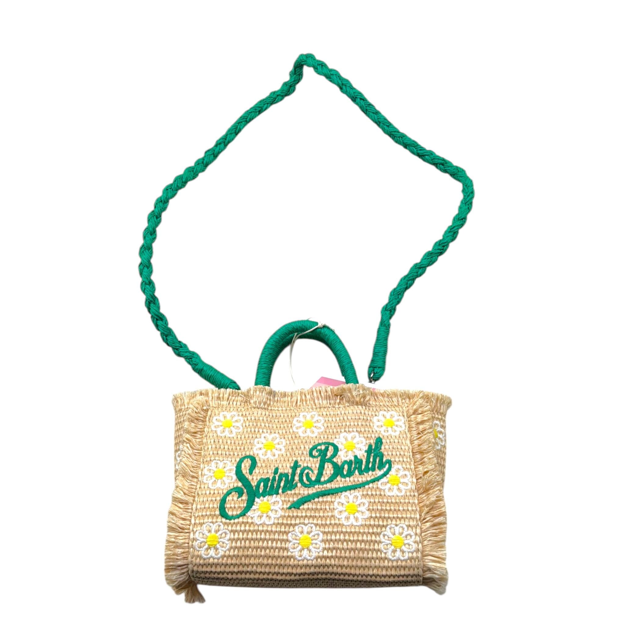 Saint Barth Borsa Tinta Unita con Stampa In Paglia per Bambina VAMI009 BEIGE SAINT BARTH 