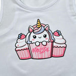 Mousse Canotta Tinta Unita con Stampa per Bambina UNILEOOOJ BIANCO MOUSSE 