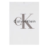 Calvin Klein T-Shirt Girocollo Tinta Unita con Logo per Neonato IN0IN0001 BIANCO CALVIN KLEIN 