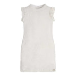 Guess Abito Tinta Unita con Ricami per Bambina J3GK14WFBD0 BIANCO GUESS 