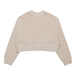 MAISON MARGIELA felpa girocollo mdello crop tinta unita con stampa Beige per Bambina M60683 BEIGE MAISON MARGIELA 