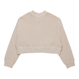 MAISON MARGIELA felpa girocollo mdello crop tinta unita con stampa Beige per Bambina M60683 BEIGE MAISON MARGIELA 