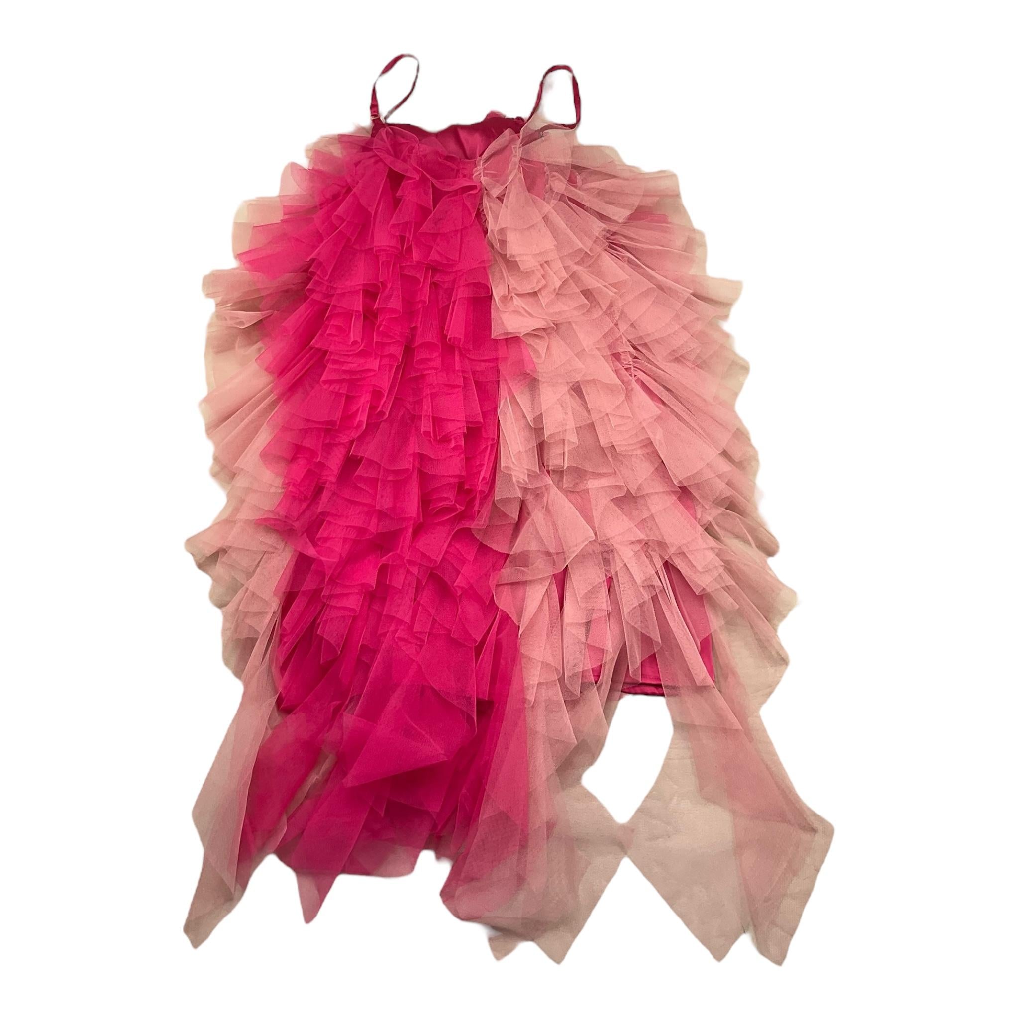 Met Abito Bretelline Bicolore In Tulle per Bambina ME300 FUXIA/ROSA MET 